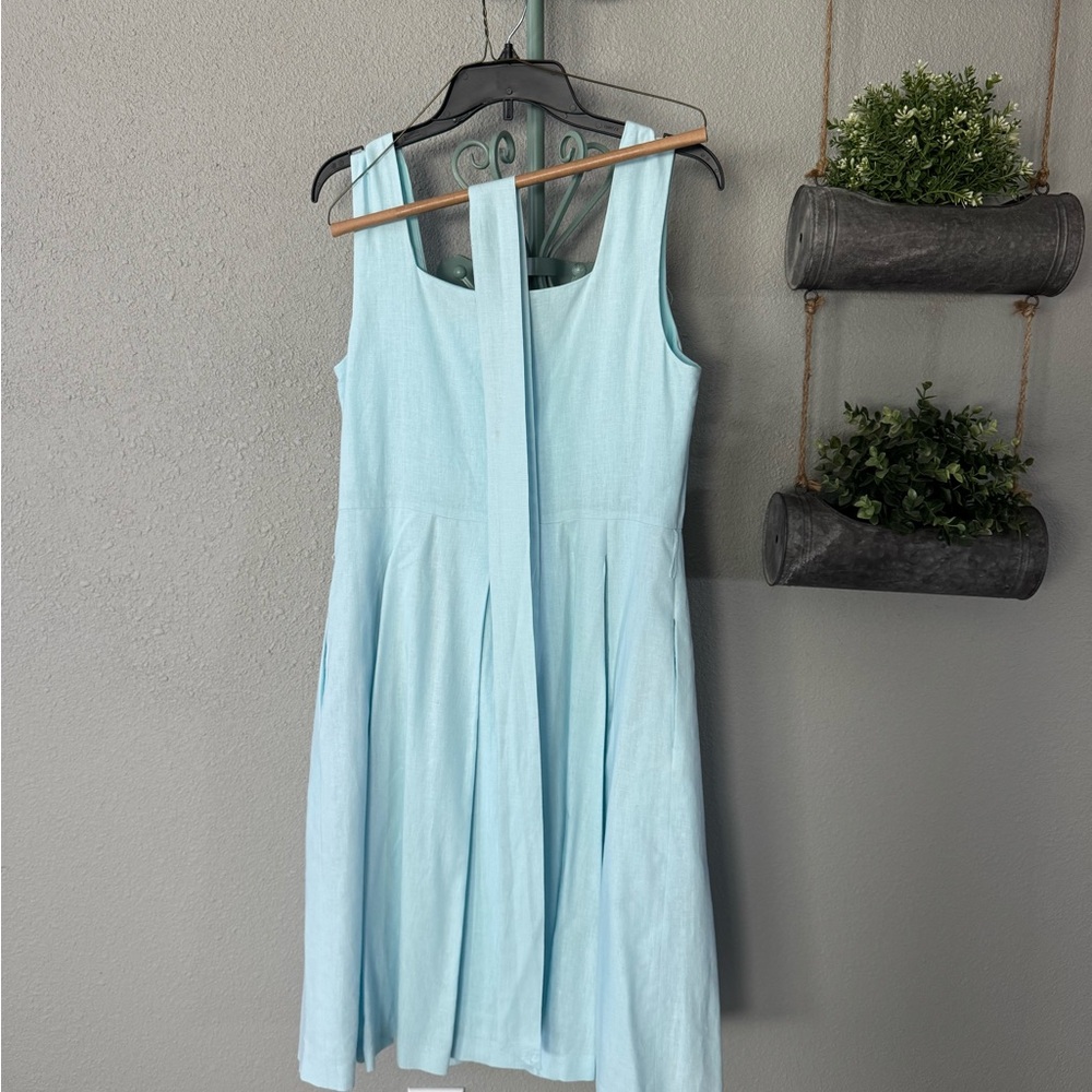 Anne Klein Light Blue Linen Casual Dress size 10 - Picture 5 of 8